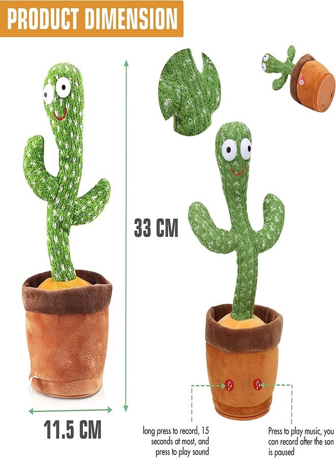 Desidiya® Dancing Cactus Voice Recorder Baby Toys - Plush Toys Talking and Singing Cactus Toy for Boys and Girls - Image 3